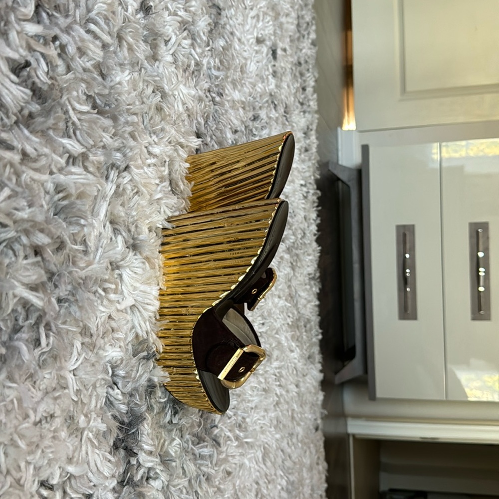 Black and gold casadei heels for women size 6